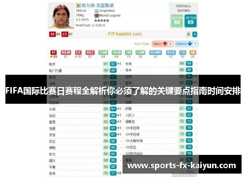 FIFA国际比赛日赛程全解析你必须了解的关键要点指南时间安排 FIFA国际比赛日赛程全解析你必须了解的关键要点指南时间安排